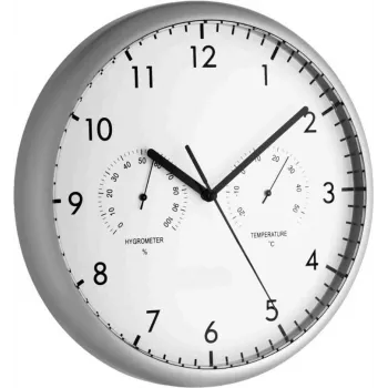 TFA 98.1072 Wall Clock - Quartz, Analog, Black Frame, White Dial, 200mm