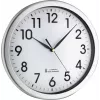 TFA Dostmann 60.3519.02 Corona Radio-Controlled Wall Clock, Silver Aluminium Frame, White Dial, 300 mm 60.010363