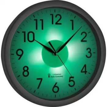 TFA Dostmann 60.3519.02 Corona Radio-Controlled Wall Clock, Silver Aluminium Frame, White Dial, 300 mm 60.010363