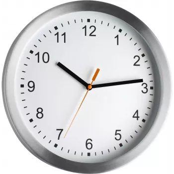 TFA Dostmann 98.1045 Radio-Controlled Wall Clock - Silver Frame, White Dial, 30 cm