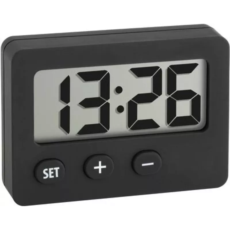 TFA Dostmann Electronic Digital Alarm Clock 60-2013-01 - Black