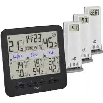 TFA Dostmann KLIMA@HOME 2 Wireless Thermo-Hygrometer, Black (30.3075.01)