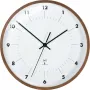 TFA Dostmann Radio-Controlled Wall Clock with Wooden Frame, 25.5 cm Diameter, White Dial, Arabic Numerals, Battery Powered, DCF77 98.1097