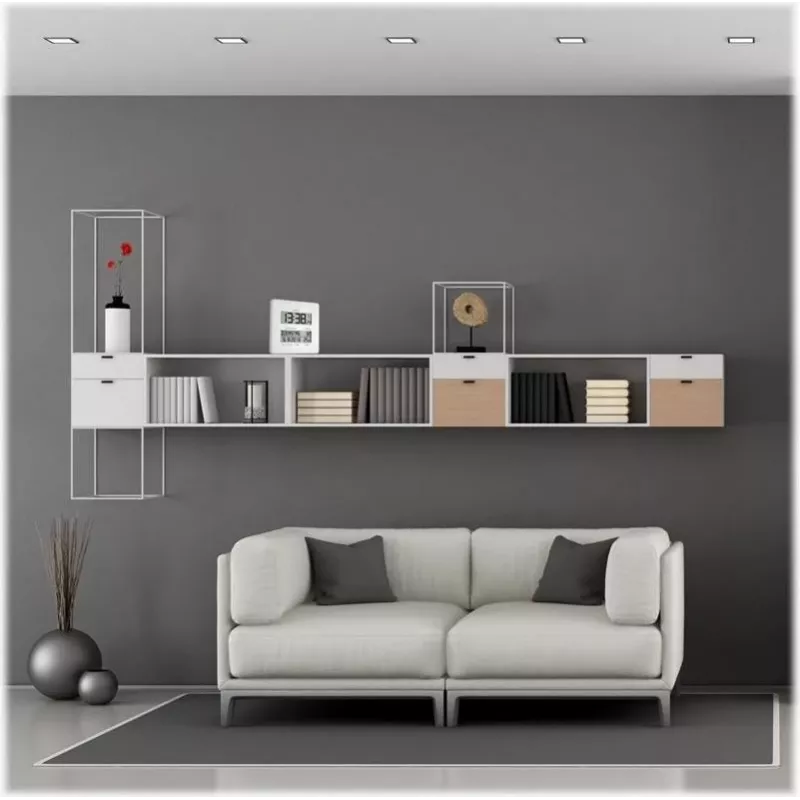 TFA Dostmann Time Line Digital Table Clock White Square (60.4509.02)