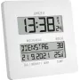 TFA Dostmann Time Line Digital Table Clock White Square (60.4509.02)