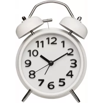 TFA Dostmann Twin Bell Alarm Clock White 60.1040.02