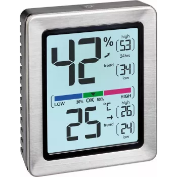 TFA EXACTO Digital Thermo-Hygrometer Silver (30.5047.54)