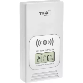 TFA LIFE Radio Weather Station with Indoor/Outdoor Thermometer and Hygrometer, Black/Silver