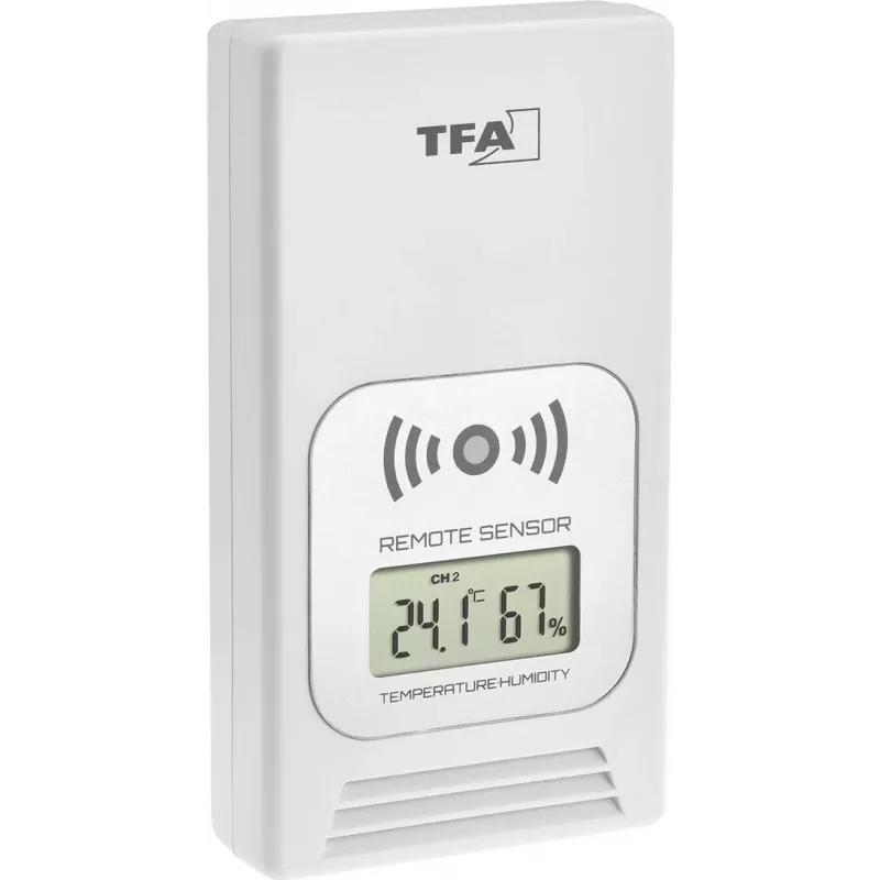 TFA LIFE Radio Weather Station with Indoor/Outdoor Thermometer and Hygrometer, Black/Silver