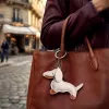 TFO Universal Phone Chain Beige Dachshund - Adjustable Crossbody Lanyard with Patch Adapter