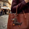 TFO Universal Phone Chain with Dachshund Motif, Brown, 150 cm, Adjustable Crossbody Lanyard with Anchor Patch