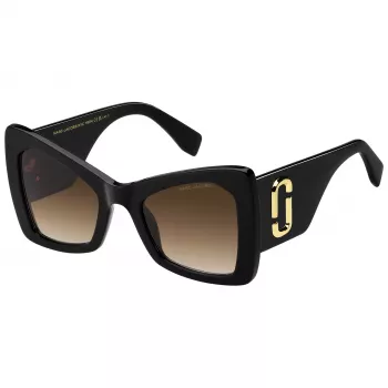 THE MARC JACOBS MARC761S807 Women's Cat Eye Sunglasses Black Acetate Grey Gradient Lens 52mm