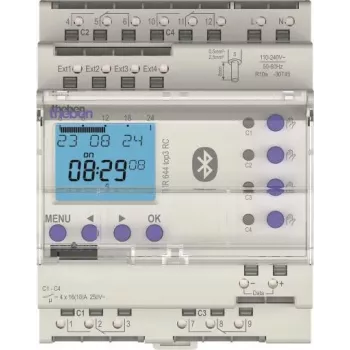 Theben TR 644 top3 BLE RC Digital Time Switch, Annual Program, 2-Channel, DIN Rail 6440330