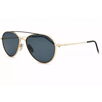 Thom Browne TB109ATGLDBLK Unisex Aviator Sunglasses Titanium Frame Dark Green Lens 53/20/141 mm
