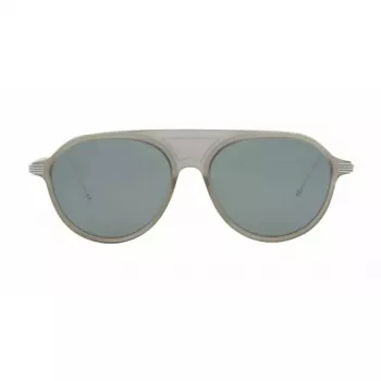 Thom Browne TB809BGRYSLV5 Unisex Sunglasses - Grey Frame, Silver Mirrored Lenses, 55/18/145 mm