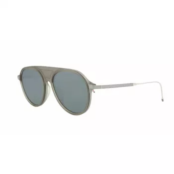 Thom Browne TB809BGRYSLV5 Unisex Sunglasses - Grey Frame, Silver Mirrored Lenses, 55/18/145 mm