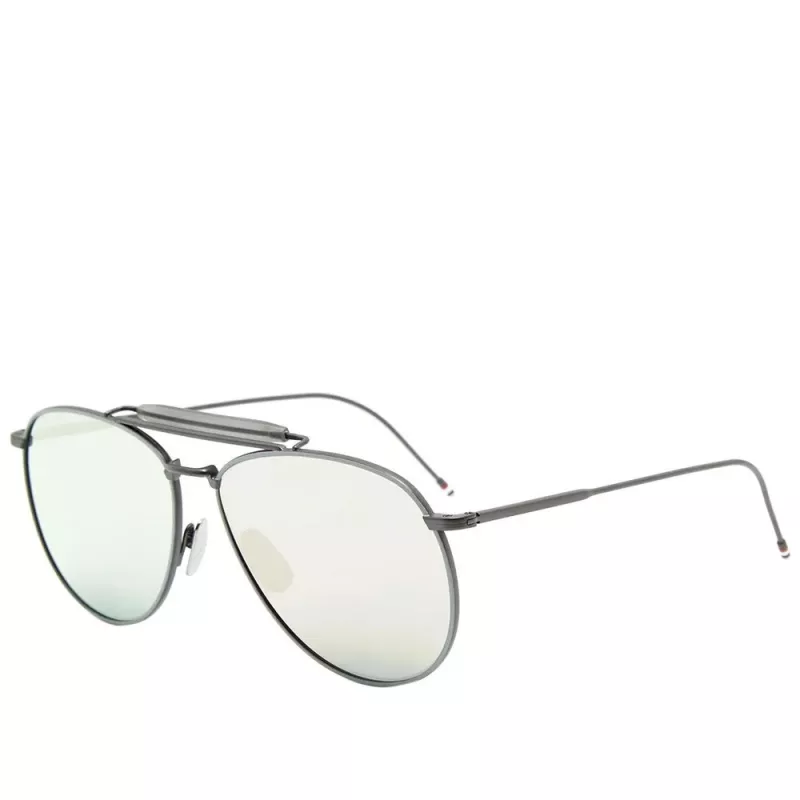 Thom Browne Unisex TB015LTDBLKGR Aviator Sunglasses 62/15/144 mm