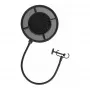 THRONMAX P1 Double-Layer Nylon Mesh Pop Filter with 350 mm Gooseneck and Universal Screw Clamp, Black