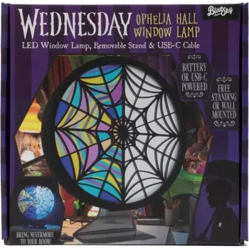 ThumbsUP! Window Lamp - Wednesday - Ophelia Hall - LED Decorative Silhouette Light - Battery Powered - Black