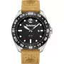 Timberland Men's Henniker II Analog Quartz Watch 44mm Stainless Steel Case Brown Leather Strap TDWGB0029401