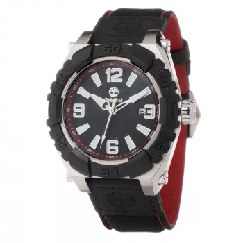 Timberland Men's Henniker II Analog Quartz Watch 45mm Blue Dial Brown Leather Strap 13321JS-12PNN