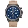 Timberland Men's Henniker II Analog Quartz Watch TDWGF9002902 46 mm Blue Dial Brown Leather Strap