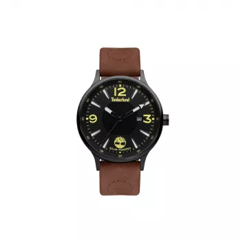 Timberland Men's Quartz Analog Watch TDWGA2100902 43 mm Stainless Steel Case Brown Leather Strap