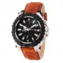 Timberland Men's Watch TBL1331JS-02C 45mm Stainless Steel Quartz Analog Black Dial Brown Leather Strap