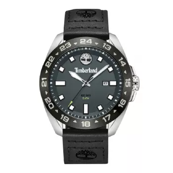 TIMBERLAND Men's Watch TDWGB0029402 Henniker II 44mm Brown Leather Strap Black Dial Quartz