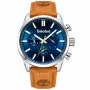 Timberland Men's Watch TDWGF0028702M (53mm) - Stainless Steel Case, Brown Leather Strap, Black Dial