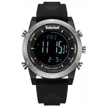 TIMBERLAND Men's Watch TDWGP2104704 45mm Stainless Steel Quartz Analog Dark Blue Dial Brown Leather Strap Date Day 24-Hour Sub-dial 5 ATM Water Resistance
