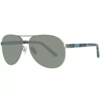 Timberland TB9086-6209D Men's Polarized Sunglasses - Matte Black Frame, Green Lens