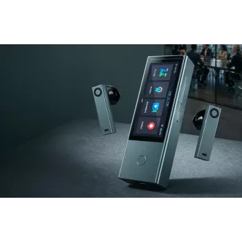 TIMEKETTLE X1 MEETING Simultaneous Interpretation Device with 3.4 inch IPS Touchscreen, 40 Languages, 8-Mic Array, Space Grey