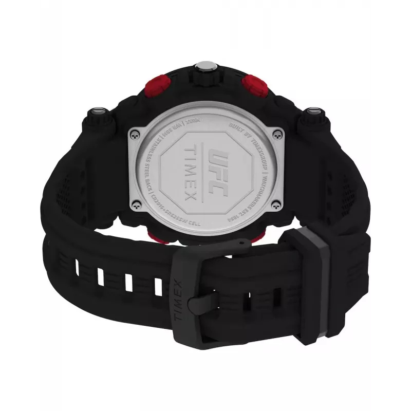 TIMEX Men's Digital Quartz Watch TW5M52800 50mm Resin Case Black Resin Band