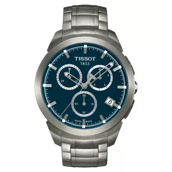TISSOT T-Classic Couturier Men's Swiss Quartz Chronograph Watch 43mm Blue Dial Stainless Steel