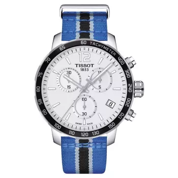 TISSOT T-Sport Quickster Men's Chronograph Watch 42mm Black PVD Stainless Steel and Nylon Strap