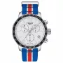 TISSOT T-Sport Quickster Men's Chronograph Watch 42mm Silver Dial Blue and Red Nylon Strap T09541717371