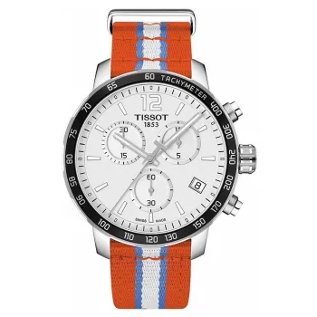 TISSOT T-Sport Quickster Men's Swiss Quartz Chronograph Watch 42mm White Dial White Silicone Strap T09547170371