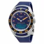 TISSOT T-Touch II Men's Watch T056420270410 - 45mm Titanium Case, Blue Rubber Band, Swiss Quartz Chronograph with Altimeter, Barometer, Compass, Thermometer