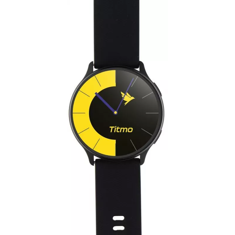 TITMO O-200 Smartwatch with 1.32 inch AMOLED, GPS, Bluetooth 5.0, Heart Rate Monitor, IP68 - Black