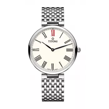 TITONI Airmaster Men's Watch TQ52718S-608 37mm Stainless Steel Silver Dial