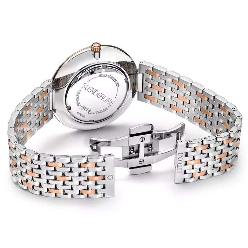 TITONI Airmaster Men's Watch TQ52718SRG606 37mm Swiss Quartz Silver Dial Brown Leather Strap