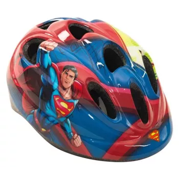 Toimsa Superman Children's Bicycle Helmet with Dial Fit, CE EN1078, 52-56 cm (Blue/Red)