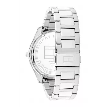 Tommy Hilfiger Men's 1710541 Analog Quartz Watch 44mm Stainless Steel Case Brown Leather Strap Blue Dial