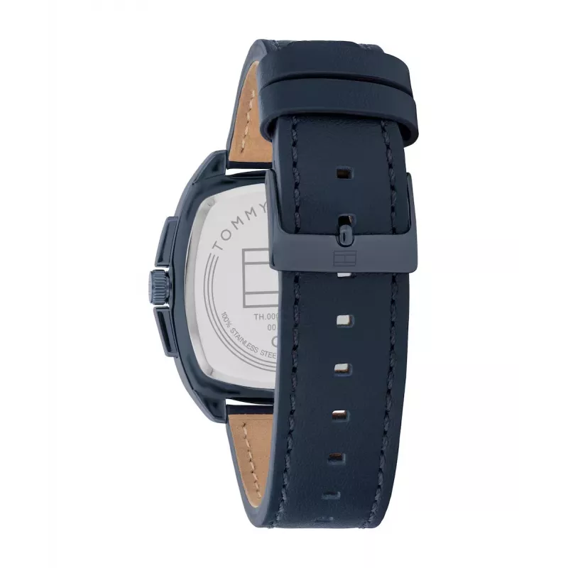 Tommy Hilfiger Men's 1710558 Analog Quartz Watch 40 mm Blue Dial Brown Leather