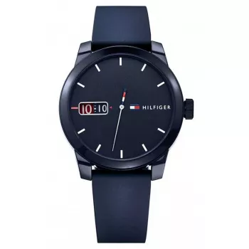 Tommy Hilfiger Men's 1791381 Analog Quartz Watch 42mm Blue Dial Brown Leather