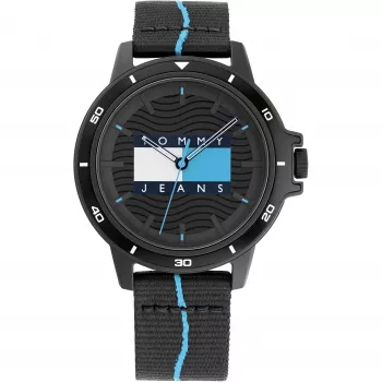 Tommy Hilfiger Men's Analog Quartz Watch 1791999 45 mm Blue Dial Brown Leather