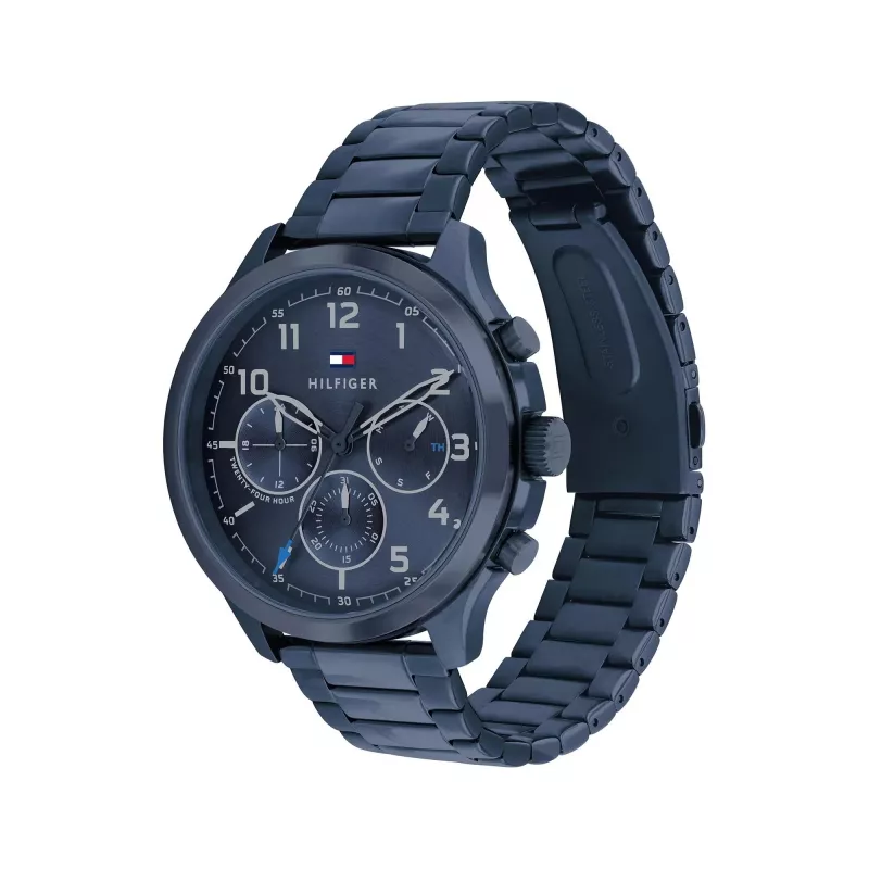 Tommy Hilfiger Men's Damon Quartz Watch 1791853 44mm Blue Silicone