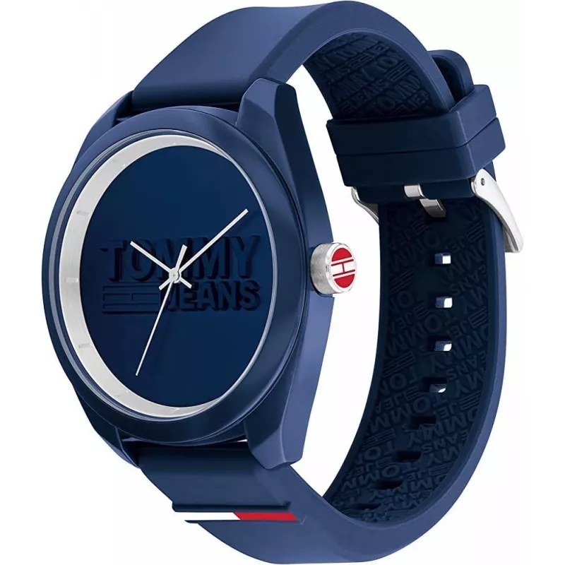 Tommy Hilfiger Men's Damon Quartz Watch 1791927 45mm Blue Dial Stainless Steel Mesh Bracelet