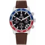 Tommy Hilfiger Men's Damon Quartz Watch 1792166 40mm Blue Dial Brown Leather